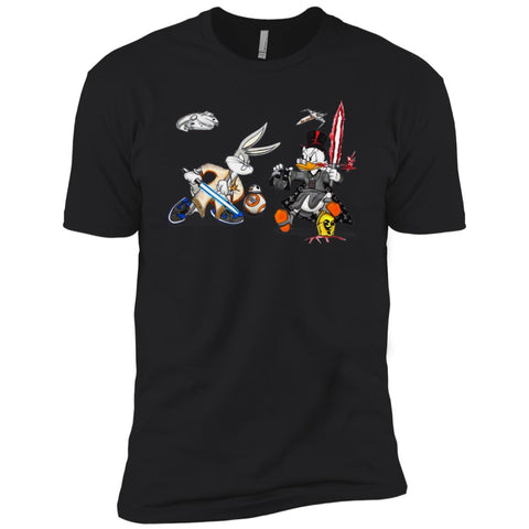 Star Wars T-shirts Rabbit Vs Duck Donald Funny Men Short Sleeve T-Shirt Black / X-Small Men Short Sleeve T-Shirt - parenttees