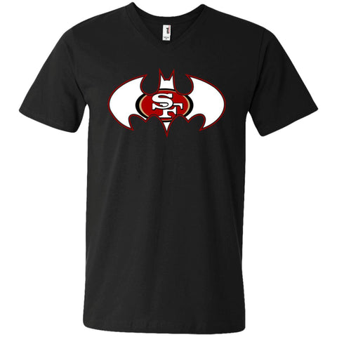 We Are The San Francisco 49ers Batman Nfl Mashup Men V-Neck T-Shirt Black / S Men V-Neck T-Shirt - parenttees