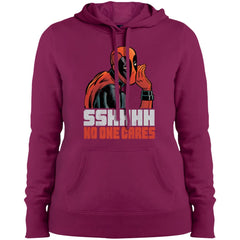 Marvel Deadpool Shhh No One Cares Whisper Women Hooded Sweatshirt Women Hooded Sweatshirt - parenttees