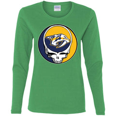 Nashville Predators Grateful Dead Steal Your Face Hockey Nhl Shirts Women Long Sleeve Shirt Women Long Sleeve Shirt - parenttees