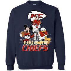 Nfl – Kansas City Chiefs Donald Duck Goofy Mickey Mouse Super Bowl 2019 Football Crewneck Pullover Sweatshirt Crewneck Pullover Sweatshirt - parenttees