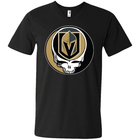 Vegas Golden Knights Grateful Dead Steal Your Face Hockey Nhl Shirts Men V-Neck T-Shirt Black / S Men V-Neck T-Shirt - parenttees