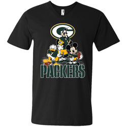 Mickey Mouse Green Bay Packer American Football Nfl Sports Shirt Men V-Neck T-Shirt