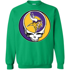 Minnesota Vikings Grateful Dead Steal Your Face Football Nfl Shirts Crewneck Pullover Sweatshirt Crewneck Pullover Sweatshirt - parenttees