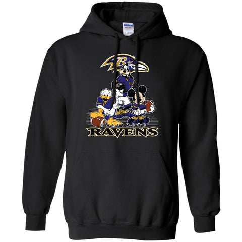 Mickey Mouse Baltimore Ravens American Football Nfl Sports Shirt Pullover Hoodie Sweatshirt Black / S Pullover Hoodie Sweatshirt - parenttees