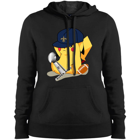 Nfl – New Orleans Saints Pikachu Super Bowl 2019 Football Women Hooded Sweatshirt Black / X-Small Women Hooded Sweatshirt - parenttees