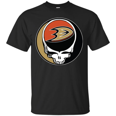 Anaheim Ducks Grateful Dead Steal Your Face Hockey Nhl Shirts Men Cotton T-Shirt Black / S Men Cotton T-Shirt - parenttees