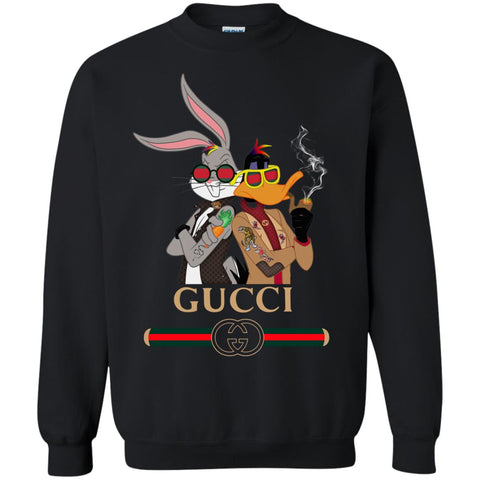 Gucci Trending T-shirt Rabbit And Donald T-shirt Crewneck Pullover Sweatshirt Black / S Crewneck Pullover Sweatshirt - parenttees