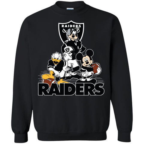 Mickey Mouse Oakland Raiders American Football Nfl Sports Shirt Crewneck Pullover Sweatshirt Black / S Crewneck Pullover Sweatshirt - parenttees