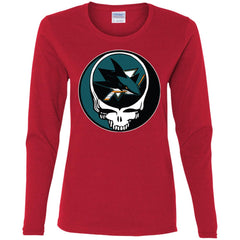 San Jose Sharks Grateful Dead Steal Your Face Hockey Nhl Shirts Women Long Sleeve Shirt Women Long Sleeve Shirt - parenttees