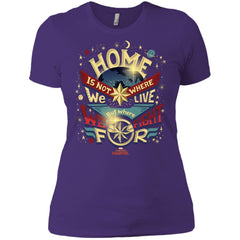 Captain Marvel Home Is What We Fight For Women Cotton T-Shirt Women Cotton T-Shirt - parenttees