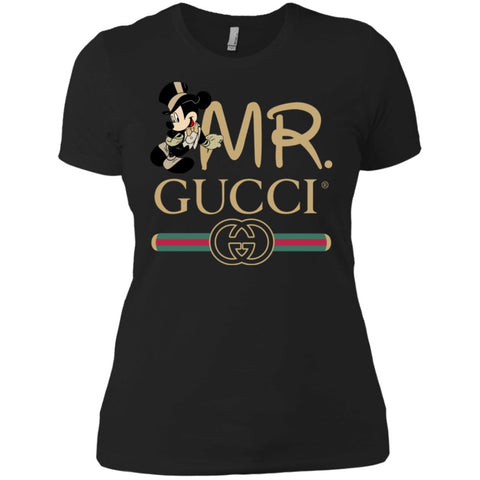 Mr Mickey Gucci Couple Disney Shirt Valentine's Day T-shirt Women Cotton T-Shirt Black / X-Small Women Cotton T-Shirt - parenttees