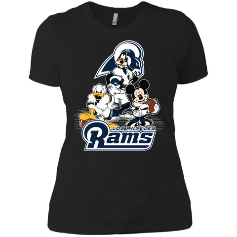 Mickey Mouse Los Angeles Rams American Football Nfl Sports Shirt Women Cotton T-Shirt Black / X-Small Women Cotton T-Shirt - parenttees