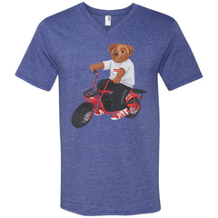 Supreme Bear Moto T-shirt Men V-Neck T-Shirt Men V-Neck T-Shirt - parenttees