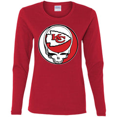 Kansas City Chiefs Grateful Dead Steal Your Face Football Nfl Shirts Women Long Sleeve Shirt Women Long Sleeve Shirt - parenttees