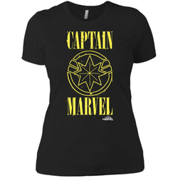 Captain Marvel Yellow Paint Drip Logo Women Cotton T-Shirt