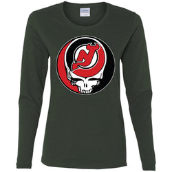 New Jersey Devils Grateful Dead Steal Your Face Hockey Nhl Shirts Women Long Sleeve Shirt