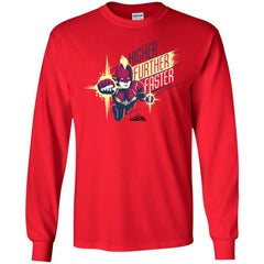 Captain Marvel Higher Further Faster Drawn Men Long Sleeve Shirt Men Long Sleeve Shirt - parenttees