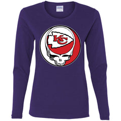 Kansas City Chiefs Grateful Dead Steal Your Face Football Nfl Shirts Women Long Sleeve Shirt Women Long Sleeve Shirt - parenttees