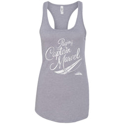 Captain Marvel Paging Distressed Cursive Women Tank Top