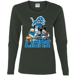 Mickey Mouse Detroit Lions American Football Nfl Sports Shirt Women Long Sleeve Shirt