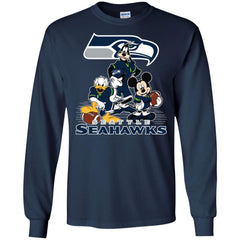 Mickey Mouse Seattle Seahawks American Football Nfl Sports Shirt Men Long Sleeve Shirt Men Long Sleeve Shirt - parenttees