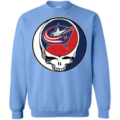 Columbus Blue Grateful Dead Steal Your Face Hockey Nhl Shirts Crewneck Pullover Sweatshirt Crewneck Pullover Sweatshirt - parenttees