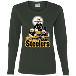 Mickey Mouse Pittsburgh Steelers American Football Nfl Sports Shirt Women Long Sleeve Shirt