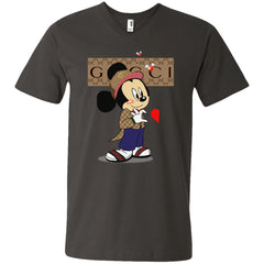 Couple Gucci Mickey Tshirt Valentine's Day Men V-Neck T-Shirt Men V-Neck T-Shirt - parenttees