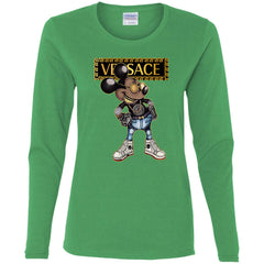 Versace Mickey Mouse Cartoon T-shirt Women Long Sleeve Shirt Women Long Sleeve Shirt - parenttees