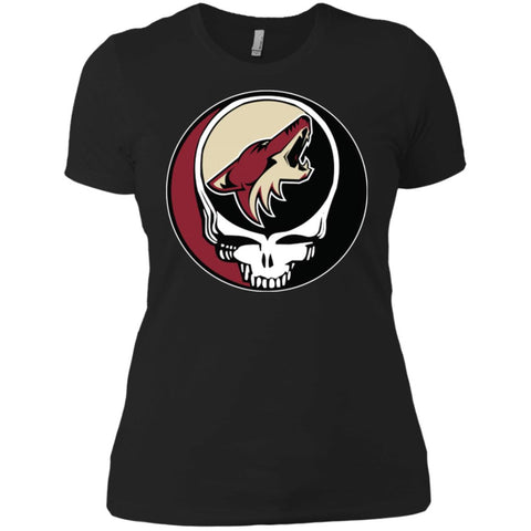 Arizona Coyotes Grateful Dead Steal Your Face Hockey Nhl Shirts Women Cotton T-Shirt Black / X-Small Women Cotton T-Shirt - parenttees