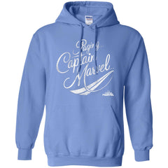 Captain Marvel Paging Distressed Cursive Pullover Hoodie Sweatshirt Pullover Hoodie Sweatshirt - parenttees