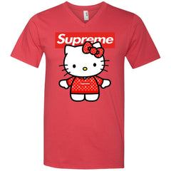 Supreme Hello Kitty Loves T-shirt Men V-Neck T-Shirt Men V-Neck T-Shirt - parenttees