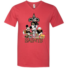 Nfl – New Orleans Saints Donald Duck Goofy Mickey Mouse Super Bowl 2019 Football Men V-Neck T-Shirt Men V-Neck T-Shirt - parenttees