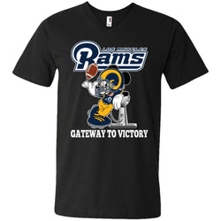 Los Angeles Rams Gateway To Victory Super Bowl 2019 Mickey Mouse Football Nfl Men V-Neck T-Shirt