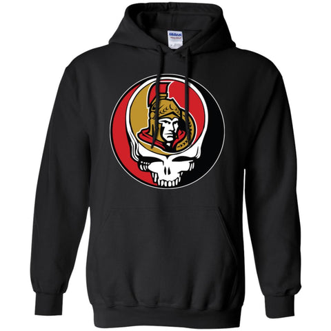 Ottawa Senators Grateful Dead Steal Your Face Hockey Nhl Shirts Pullover Hoodie Sweatshirt Black / S Pullover Hoodie Sweatshirt - parenttees