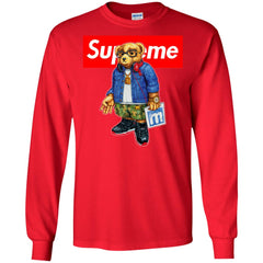 Supreme Bear Style Music T-shirt Men Long Sleeve Shirt Men Long Sleeve Shirt - parenttees