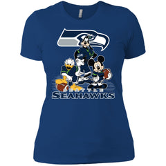 Mickey Mouse Seattle Seahawks American Football Nfl Sports Shirt Women Cotton T-Shirt Women Cotton T-Shirt - parenttees