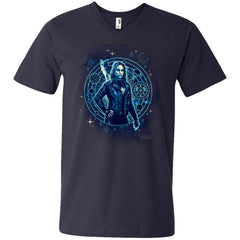 Captain Marvel Goose Geometric Circle Space Men V-Neck T-Shirt Men V-Neck T-Shirt - parenttees