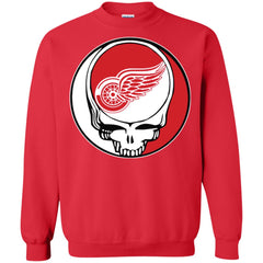 Detroit Red Wings Grateful Dead Steal Your Face Hockey Nhl Shirts Crewneck Pullover Sweatshirt Crewneck Pullover Sweatshirt - parenttees