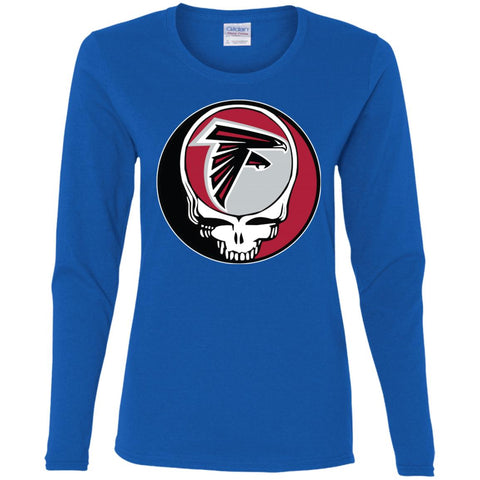 Atlanta Falcons Grateful Dead Steal Your Face Football Nfl Shirts Women Long Sleeve Shirt Royal / S Women Long Sleeve Shirt - parenttees