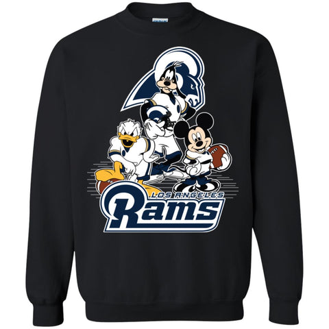 Mickey Mouse Los Angeles Rams American Football Nfl Sports Shirt Crewneck Pullover Sweatshirt Black / S Crewneck Pullover Sweatshirt - parenttees