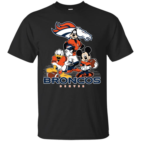 Mickey Mouse Denver Broncos American Football Nfl Sports Shirt Men Cotton T-Shirt Black / S Men Cotton T-Shirt - parenttees