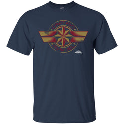 Captain Marvel Color Fade Circle Logo Badge Men Cotton T-Shirt