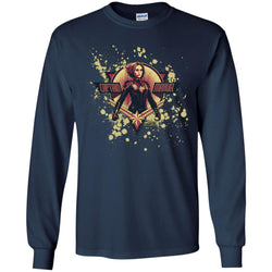 Captain Marvel Cracked Paint Splatter Logo Men Long Sleeve Shirt