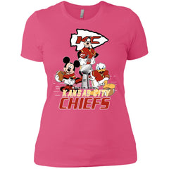 Nfl – Kansas City Chiefs Donald Duck Goofy Mickey Mouse Super Bowl 2019 Football Women Cotton T-Shirt Women Cotton T-Shirt - parenttees