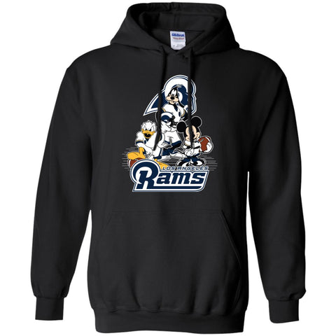 Mickey Mouse Los Angeles Rams American Football Nfl Sports Shirt Pullover Hoodie Sweatshirt Black / S Pullover Hoodie Sweatshirt - parenttees