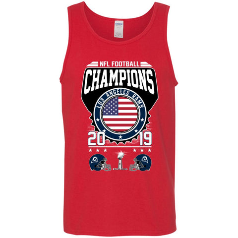 Nfl – Football Champions Los Angeles Rams Super Bowl 2019 Men Cotton Tank Red / X-Small Men Cotton Tank - parenttees