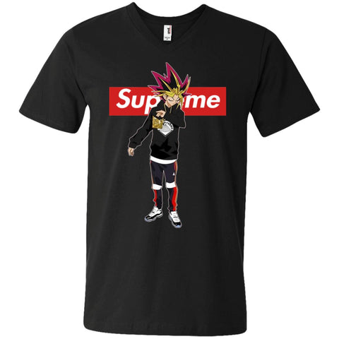 Supreme Yugi Mutou Game Yugioh T-shirt Men V-Neck T-Shirt Black / S Men V-Neck T-Shirt - parenttees