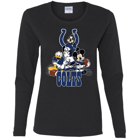 Mickey Mouse Indianapolis Colts American Football Nfl Sports Shirt Women Long Sleeve Shirt Black / S Women Long Sleeve Shirt - parenttees